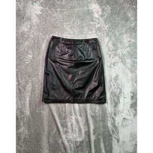Vintage Wilsons Maxima Black Leather Skirt Size 8